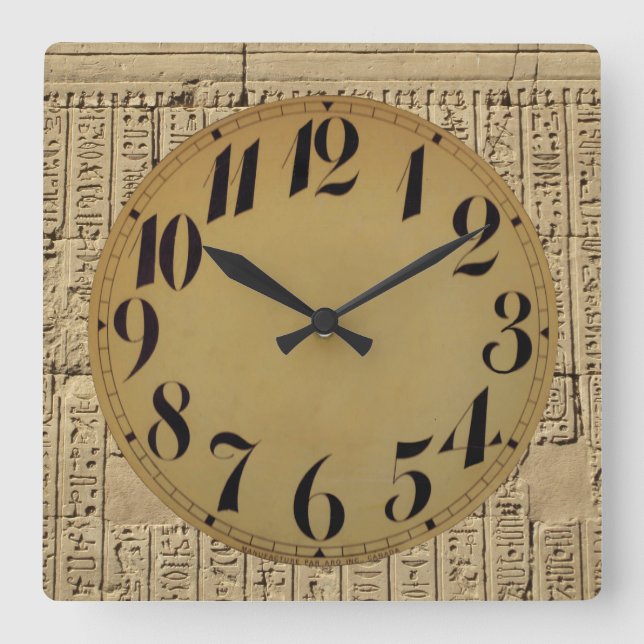 Egyptian Hieroglyphics Acrylic Wall Clock (Front)