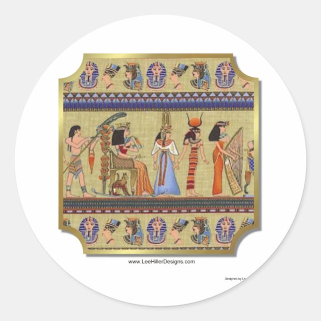 Egyptian Hieroglyphics Apparel, Gifts Collectibles Classic Round Sticker (Front)