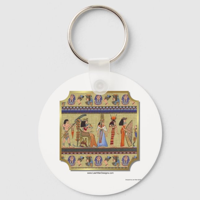 Egyptian Hieroglyphics Apparel, Gifts Collectibles Key Ring (Front)