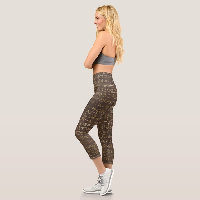 Egyptian Hieroglyphics Capri Leggings (Left)