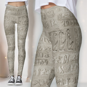 Egyptian Hieroglyphics Large Pattern Leggings