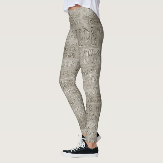 Egyptian Hieroglyphics Large Pattern Leggings (Left)