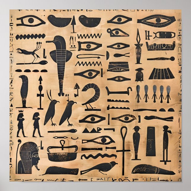 Egyptian Hieroglyphics Poster (Front)