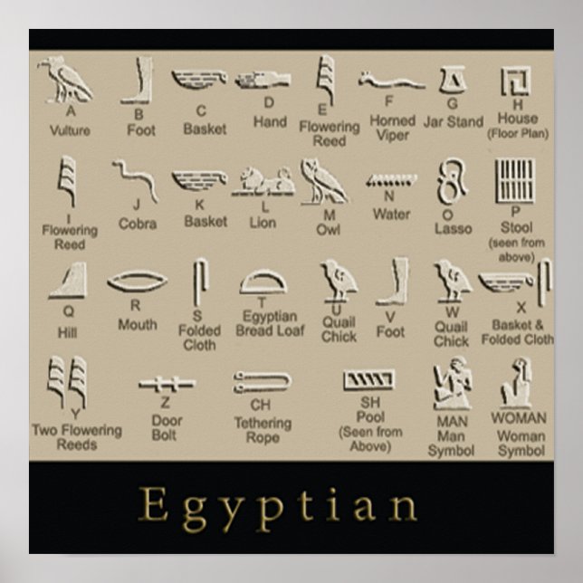 Egyptian  Hieroglyphics poster (Front)
