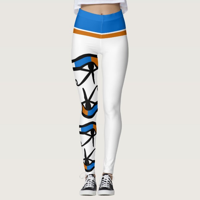 Egyptian Hieroglyphics Tomb Symbols Modern Leggings (Front)
