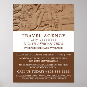 Egyptian Hieroglyphics, Travel Agency Advertising Poster