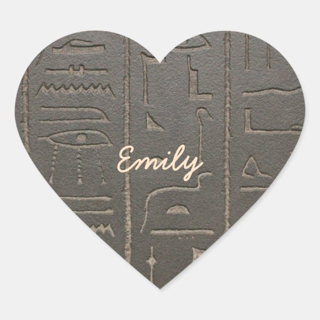 Egyptian Hieroglyphs Ancient Egypt Writing Heart Heart Sticker (Front)