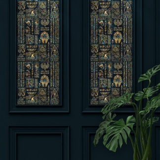 Egyptian hieroglyphs and deities -Abalone and gold Wallpaper