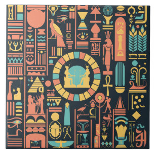 Egyptian Hieroglyphs Ceramic Tile