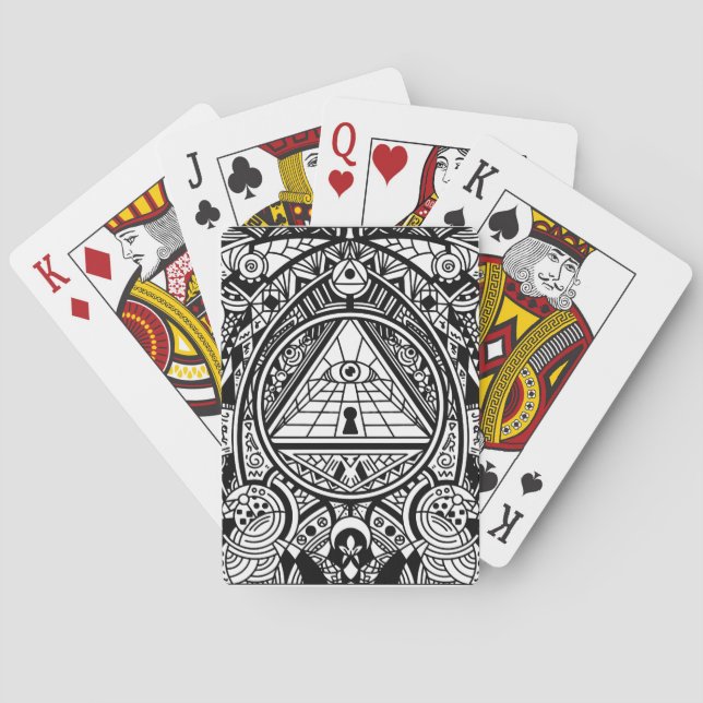 Egyptian Hieroglyphs - Cool Pattern Playing Cards (Back)