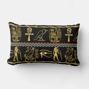Egyptian Hieroglyphs Eye Of Horus Pattern Lumbar Cushion