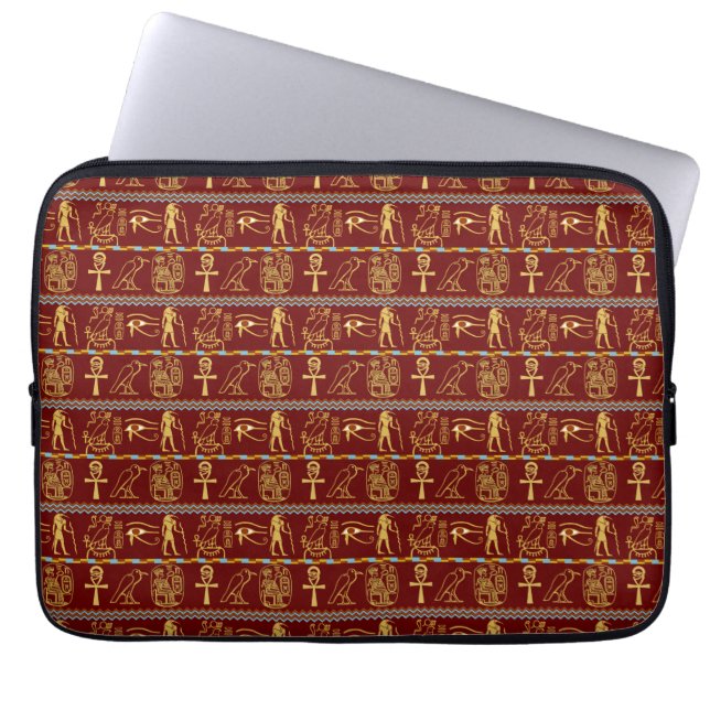 Egyptian Hieroglyphs Eye Of Horus Symbols Laptop Sleeve (Front)