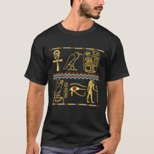 Egyptian Hieroglyphs Eye Of Horus Symbols T-Shirt