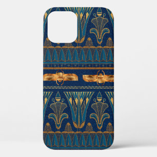 Egyptian Hieroglyphs Gold Beetles Golden Glitter iPhone 12 Case