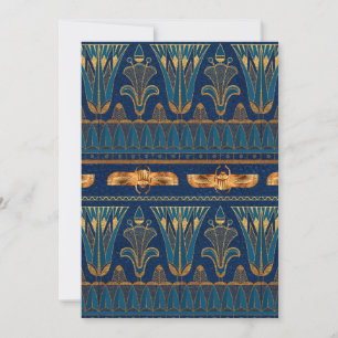 Egyptian Hieroglyphs Gold Beetles Golden Glitter Invitation