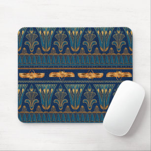 Egyptian Hieroglyphs Gold Beetles Golden Glitter Mouse Mat