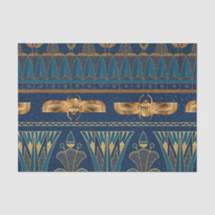 Egyptian Hieroglyphs Gold Beetles Golden Glitter Tissue Paper