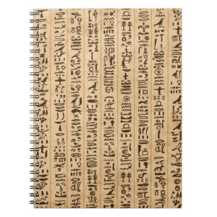Egyptian Hieroglyphs: Grunge Seamless Magic Notebook