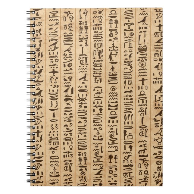 Egyptian Hieroglyphs: Grunge Seamless Magic Notebook (Front)