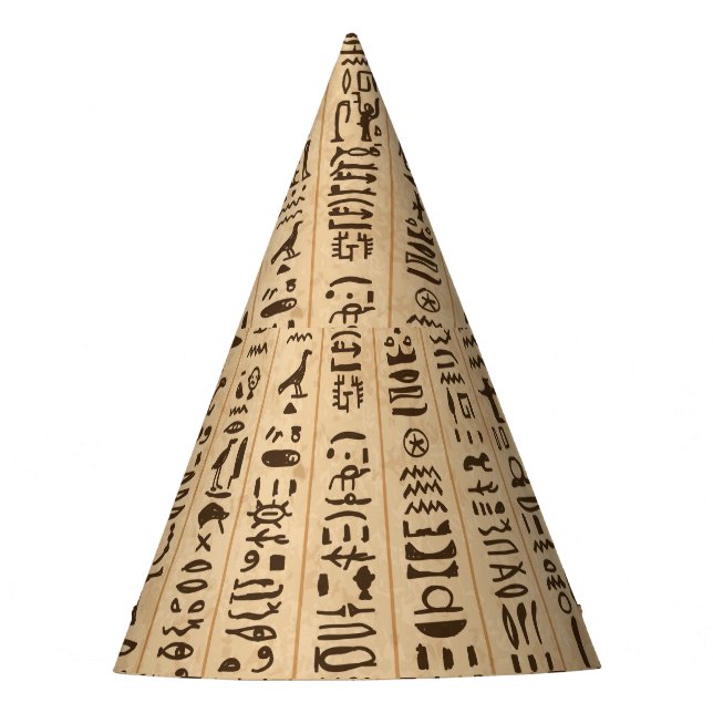 Egyptian Hieroglyphs: Grunge Seamless Magic Party Hat (Front)