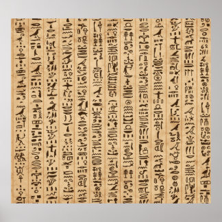 Egyptian Hieroglyphs: Grunge Seamless Magic Poster