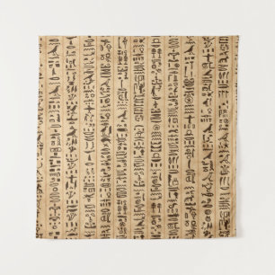 Egyptian Hieroglyphs: Grunge Seamless Magic Tapestry