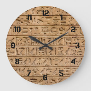 Egyptian Hieroglyphs Large Clock