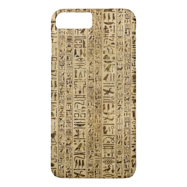 Egyptian hieroglyphs on papyrus Case-Mate iPhone case (Back)