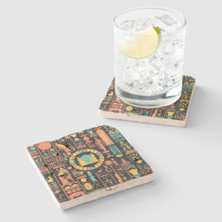 Egyptian Hieroglyphs Stone Coaster