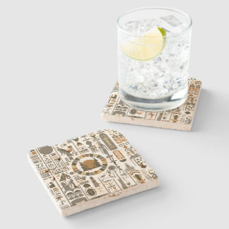 Egyptian Hieroglyphs Stone Coaster