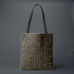 Egyptian hieroglyphs vintage gold on black tote bag<br><div class="desc">Egyptian hieroglyphs vintage gold on black</div>