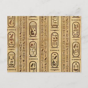 Egyptian hieroglyphs Vintage Texture Postcard