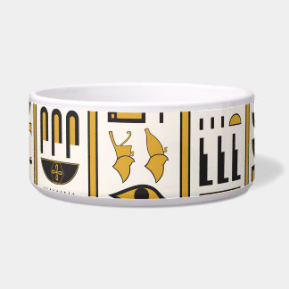 Egyptian Hieroglyphs: Yellow-Black Seamless.