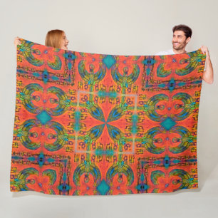 Egyptian Horus Magick Pyramid Pattern Fleece Blanket