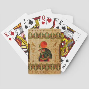 Egyptian Horus Ornament on Papyrus Playing Cards