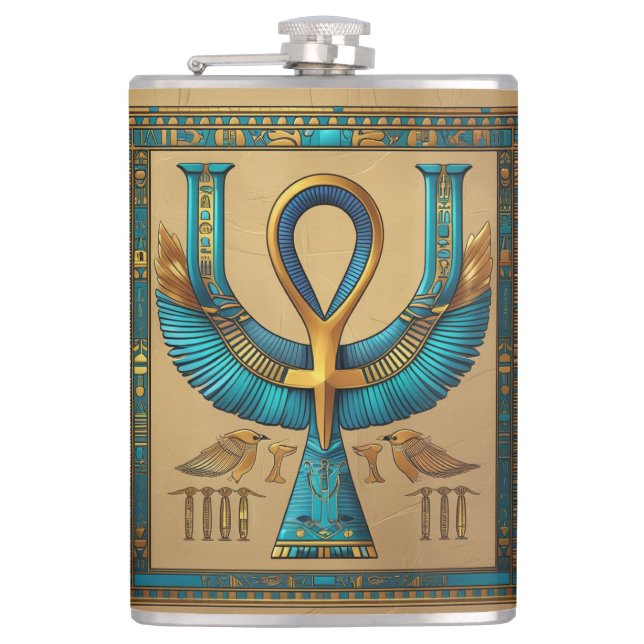 EGYPTIAN LIFE KEY HIP FLASK (Front)