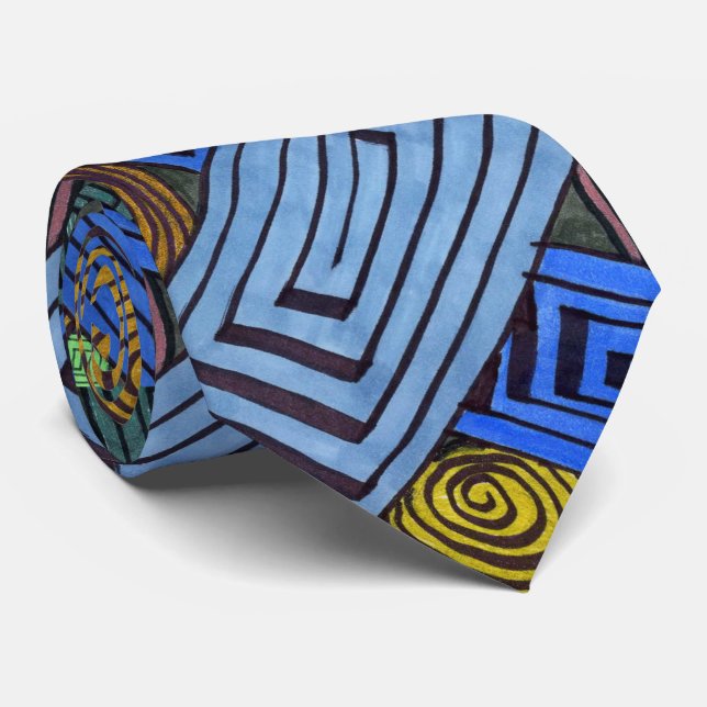 "Egyptian Links" Abstract Design Tie (Rolled)