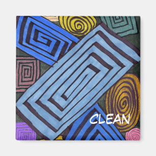 "Egyptian Links" Abstract Dishwasher Status Magnet
