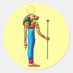 Egyptian lion goddess Sekhmet Sachmet egypt lion Classic Round Sticker