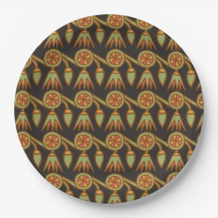 Egyptian Lotus Flower on Black Paper Plate