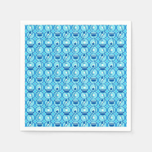 Egyptian Lotus pattern, cobalt and turquoise Napkin