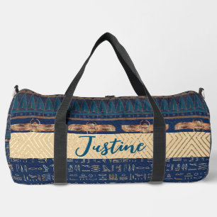 Egyptian Lotus Scarab Hieroglyphs Personalised Duffle Bag