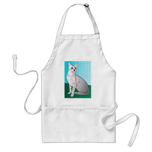 Egyptian Mau Cat - aqua background Standard Apron