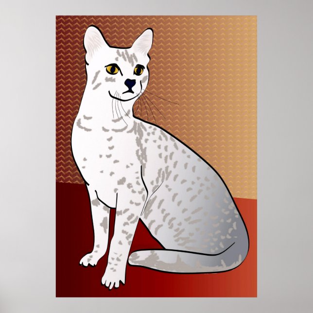 Egyptian Mau Cat - bronze background Poster (Front)