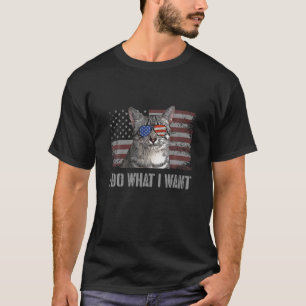 Egyptian Mau Cat I Do What I Want Retro USA Funny T-Shirt