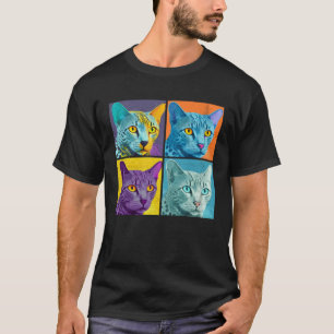 Egyptian Mau Cat Pop Illustration Colourful Animal T-Shirt