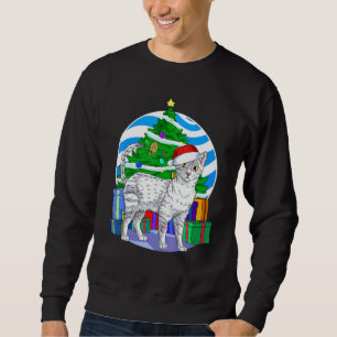 Egyptian Mau Cat Santa Christmas Tree Decor Sweatshirt
