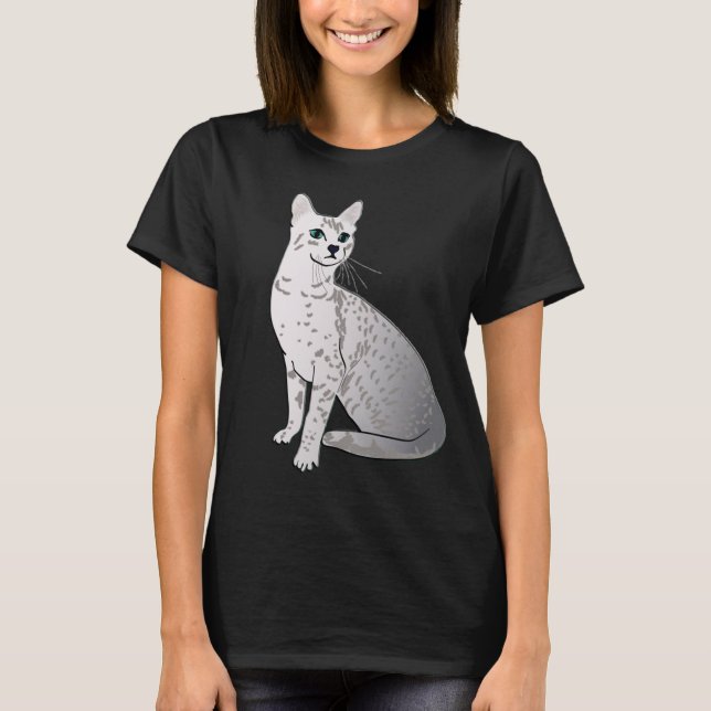 Egyptian Mau Cat - Silver Grey T-Shirt (Front)