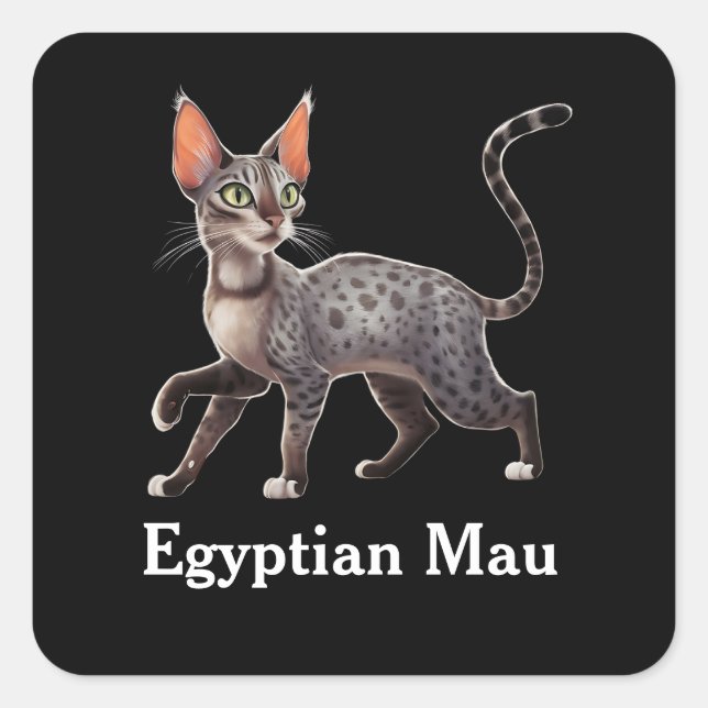 Egyptian Mau Square Sticker (Front)