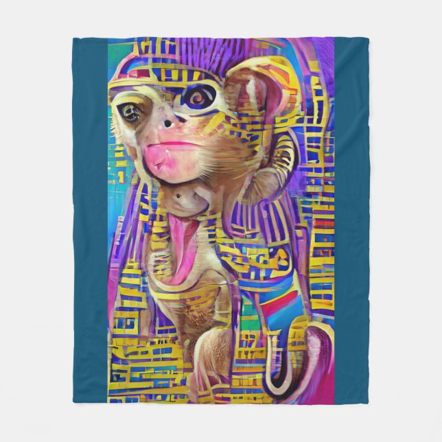 Egyptian Monkey Fleece Blanket (Front)
